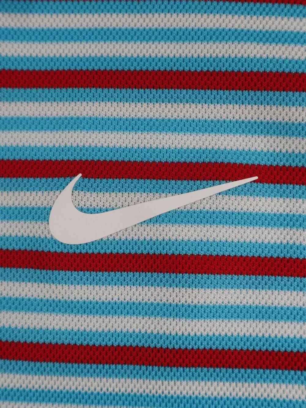 Nike Dri-Fit Standard Fit Two Button Polo Shirt Red White and Blue Stripes XL